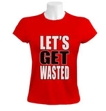 Lets Get Wasted Women T-Shirt Drunk Beer Drinking Weed Smoking Bong Party Women T Shirts Hip Hop Style Streetwear Top Tee