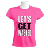 Lets Get Wasted Women T-Shirt Drunk Beer Drinking Weed Smoking Bong Party Women T Shirts Hip Hop Style Streetwear Top Tee