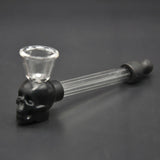 Silicone & Glass Skull Smoking Pipe + 5pcs Pipe Screens Tobacco Cigarette Pipe