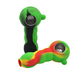 New Arrival Silicone Tobacco Pipes Silicone Smoking Pipes VS Glass Water Pipes Glass Herb Smoking Pipe