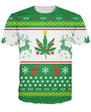 Summer Tees Shirt Merry Christmas T-Shirt Bongs And Leaves T Shirt Women Men 3d Printed Tshirt Outfits Tops Plus Size 5XL R2853