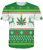 Summer Tees Shirt Merry Christmas T-Shirt Bongs And Leaves T Shirt Women Men 3d Printed Tshirt Outfits Tops Plus Size 5XL R2853