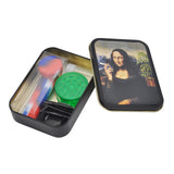 Smoking Set: 1x Metal Tobacco Box+1x Silicone Tobacco Pipe+1x  Plastic Herb Grinder+5 Booklet Metal Filters+1x Glass Mouth Tips