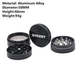 Smoking Kit-Aluminum Dia.1.97" Herb Grinder+Storage Stash Jar +Powder Funnel Miller Handler Crusher+Pollen Presser+Ceramic Pipe