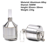 Smoking Kit-Aluminum Dia.1.97" Herb Grinder+Storage Stash Jar +Powder Funnel Miller Handler Crusher+Pollen Presser+Ceramic Pipe