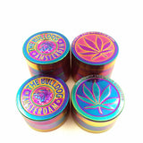 Metal Zinc Alloy 40mm Tobacco Grinder Rainbow color Beautiful Herb Herbal Spice Crusher Smoking Pipe Accessories Grinder