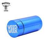 Stash Jar-Airtight Smell Proof Aluminum Herb Container Herb Grinder Smoking Pipe Pill Box,Send Cigar Holder+Glass Tips For Free
