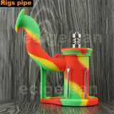 Post 1pc*Silicone Rigs pipe Silicone Hookah Bongs silicone oil dab rig smoking filter accessories with Domeless titanium nails