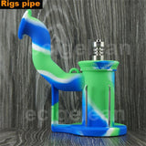 Post 1pc*Silicone Rigs pipe Silicone Hookah Bongs silicone oil dab rig smoking filter accessories with Domeless titanium nails