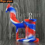Post 1pc*Silicone Rigs pipe Silicone Hookah Bongs silicone oil dab rig smoking filter accessories with Domeless titanium nails