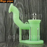 Post 1pc*Silicone Rigs pipe Silicone Hookah Bongs silicone oil dab rig smoking filter accessories with Domeless titanium nails